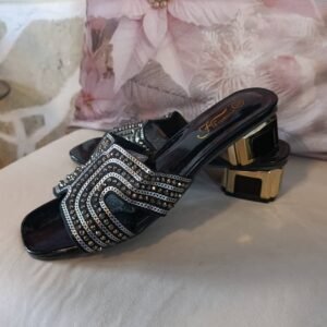 Zapatos de Tacón Cuadrado Brillante